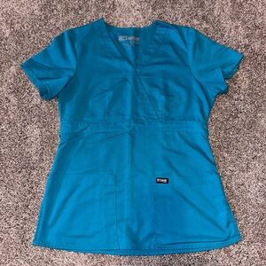 Grey's Anatomy Blue Fitted Medical Scrub Top‎